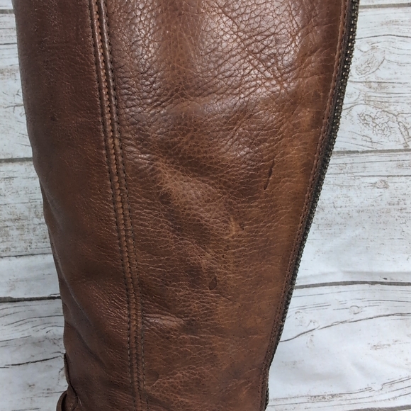 Frye Phillip Harness Boots Cognac Leather Women Size 9 - Picture 8 of 16